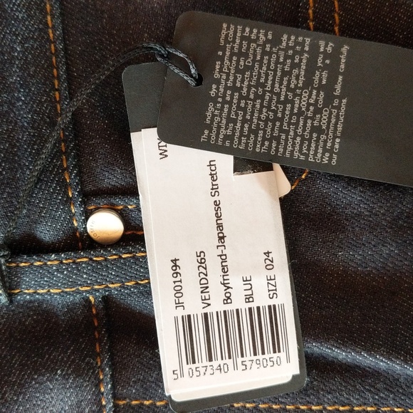 NWT Joseph Boyfriend Japanese Stretch Jeans High Rise Dark Wash - Picture 6 of 14